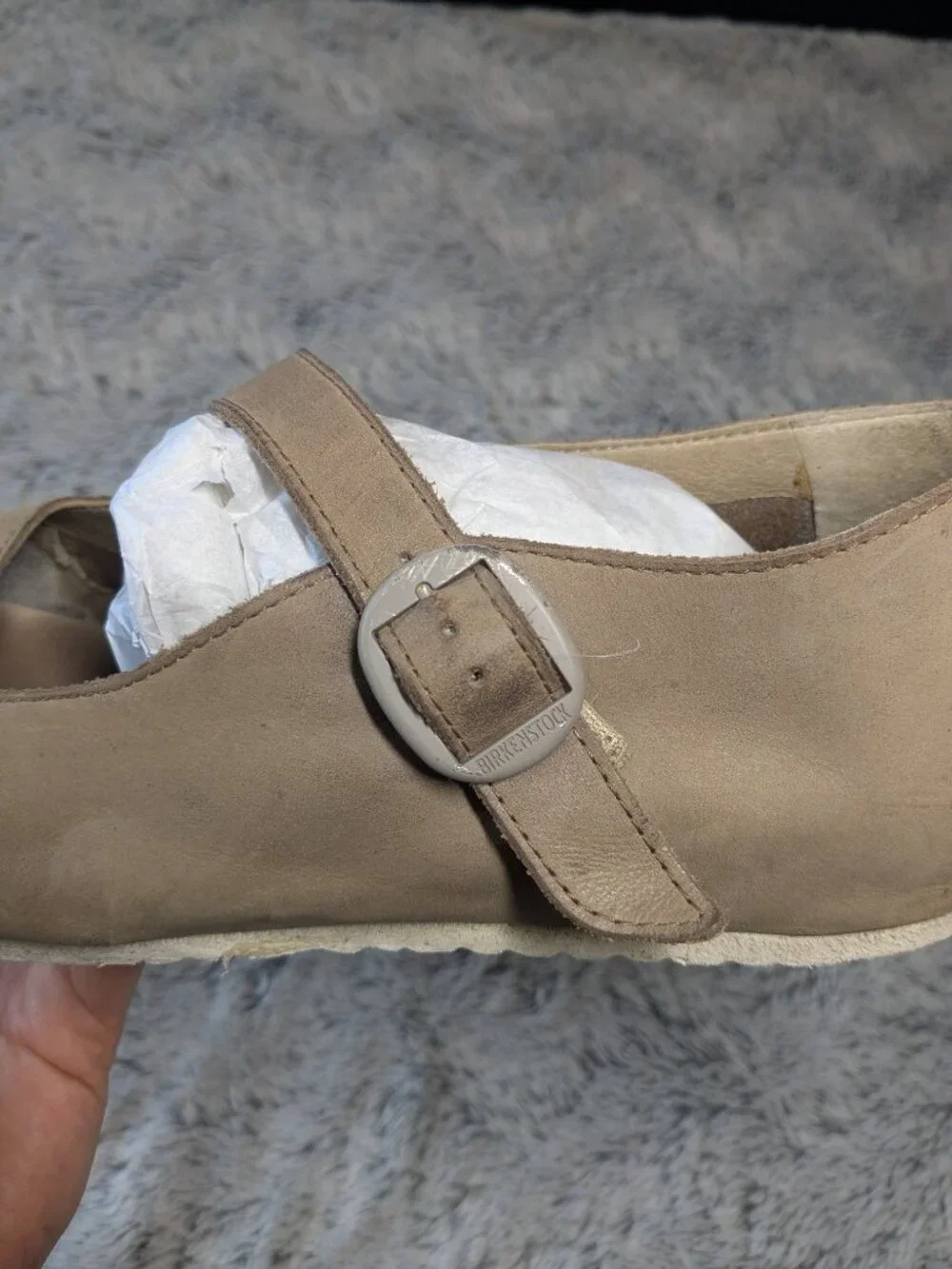 Birkenstock Tracy Mary Jane Tan Flats Sandals Nubuck Slip On Size 41 US 10